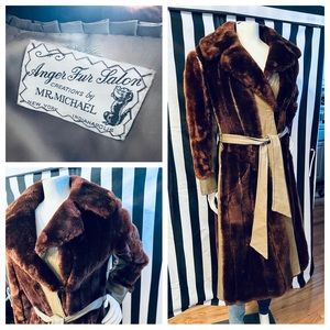 Anger Fur Salon Vintage Full Length Sheared Beaver Fur Leather-backed Coat